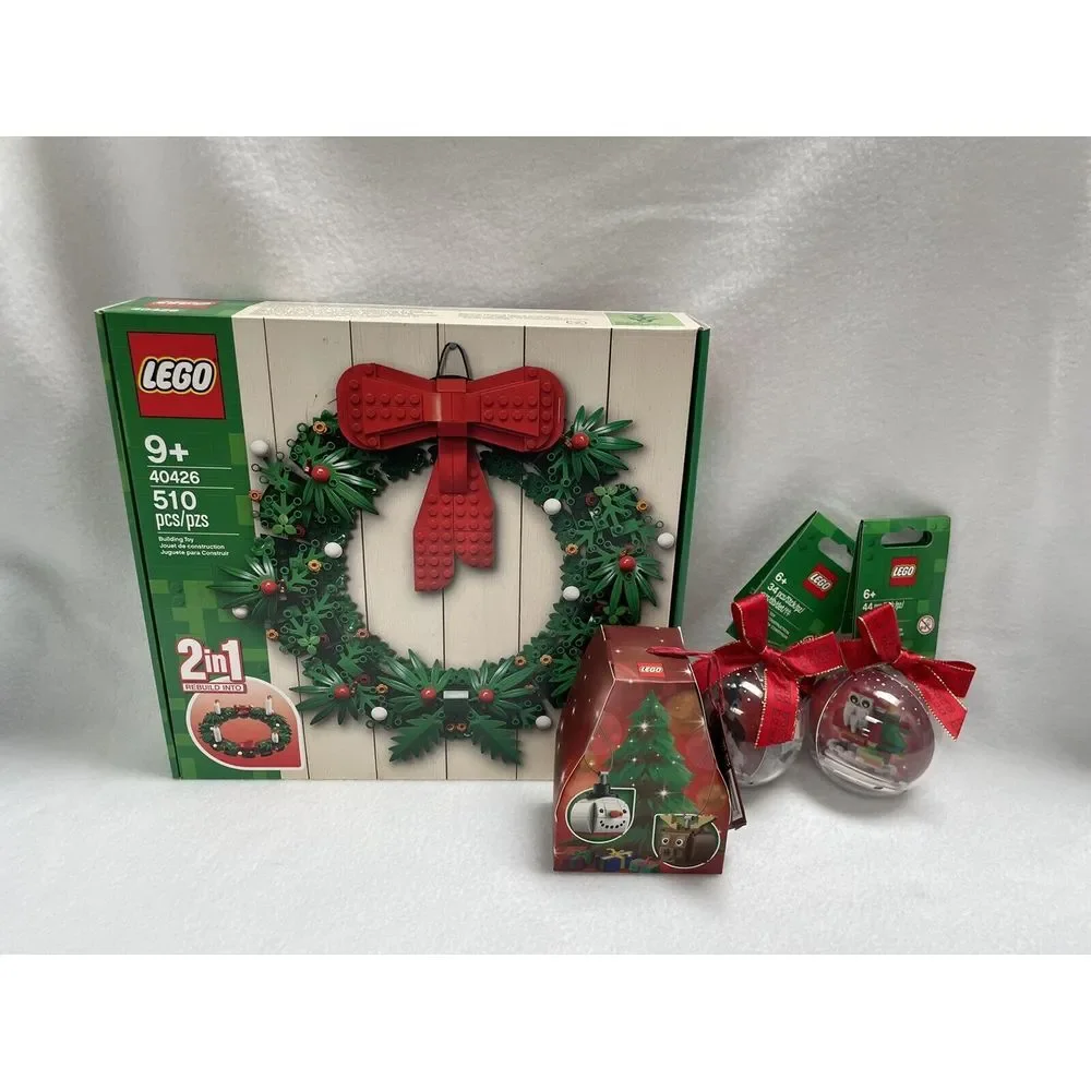 LEGO 40426 Christmas Wreath, Ornaments 854038 Reindeer 854037 Santa 854050 Duo